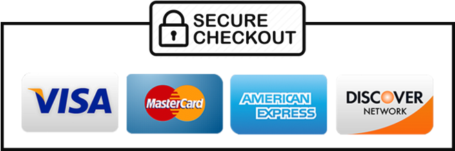 Secure Checkout Badge - Visa, Mastercard, American Express and Discover accepted