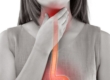 Lady with throat inflammation